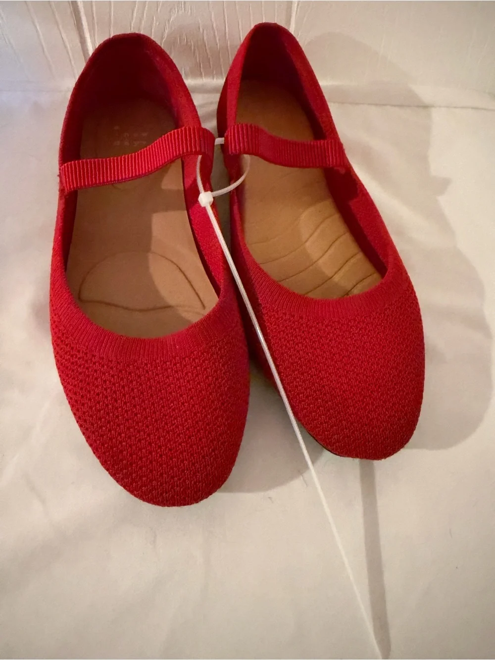 a new day Red Knit Mary Jane Flats with Strap